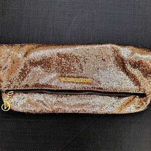 VICTORIA Secret Gold Sequin Clutch Bag New